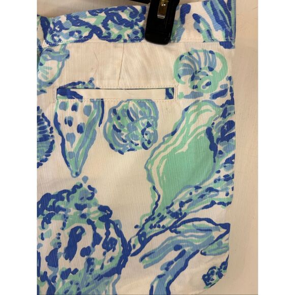 Lilly Pulitzer Shorts size 8 Scalloped Buttercup Blue Green Seashells - Picture 4 of 10